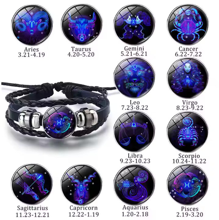 AstroAura | Adjustable Zodiac Sign Bracelet (Energized)