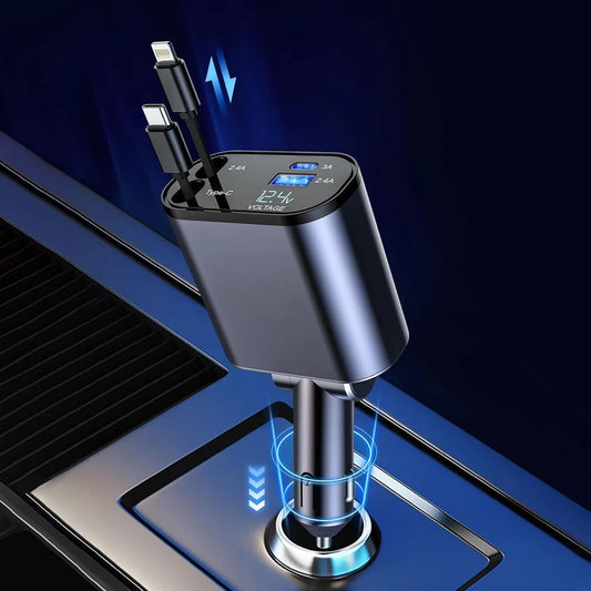 QuickCoil 100W | 4 in 1 Retractable Car Charger